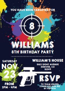 Laser Tag Party Invitation: Laser Tag Party Invitation