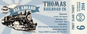 Train Party Ticket Invitation: Train Party Ticket Invitation