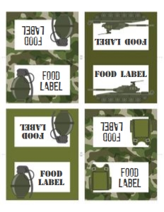 Army Party Camo Food Labels: Army Party Camo Food Labels