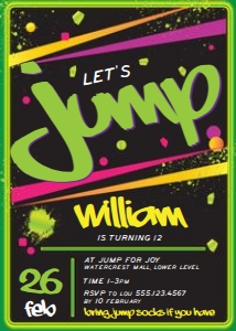 Jump Party Invitation: Jump Party Invitation