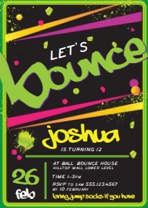 Bounce Party Invitation: Bounce Party Invitation