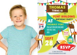 Fort Building Party Invitation - Photo: Fort Building Party Invitation - Photo