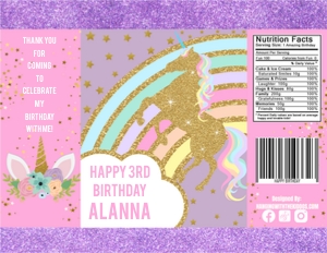 Unicorn Party Favors Custom Treat Bags: CHIP BAGS Unicorn Party Favors
