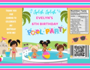 Girls Pool Party Chip Bag design preview