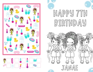 SPA PARTY COLORING BOOK 1 design preview