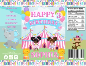 circus Birthday Chip Bag Design 01: circus Birthday Chip Bag Design 01