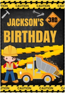 Construction Birthday Juice Pouch Labels Design 02: Construction Birthday Package 03