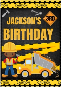 Construction Birthday Juice Pouch Labels Design 01: Construction Birthday Package 02