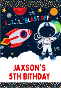 Space Birthday Juice Pouch Labels design preview