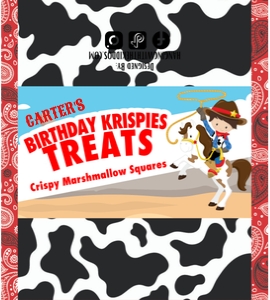 Cowboy Birthday Rice Treats Design 02: Cowboy Birthday Package 02