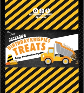 Construction Birthday Rice Treats Design: Construction Birthday Package 03