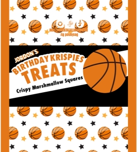 Basketball Birthday Rice Treats Design: Basketball Birthday Rice Treats Design