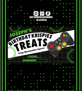Video Game Birthday Rice Treats Design design preview