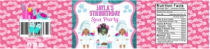 Spa Party water bottle label Design 1 design preview