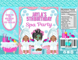 Turquoise Blue -Spa Party Chip Bag Design 1 design preview