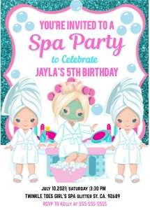 SPA PARTY INVITATION DESIGN 3 design preview