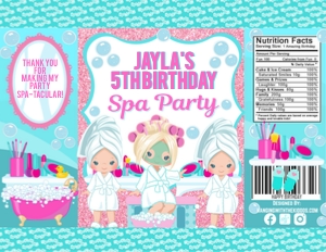 Turquoise Blue -Spa Party Chip Bag Design 3 design preview