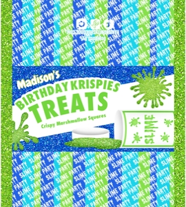 Slime Birthday Rice Krispie Treats Wrappers 2 design preview