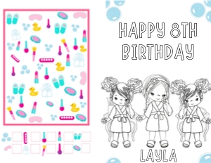 Spa Party Coloring Book Design: Spa Party Coloring Book Design 1
