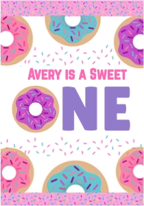 DONUT BIRTHDAY JUICE POUCH LABELS DESIGN design preview