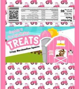 Pink Barnyard Krispy Treat Wrapper 2024: Pink Barnyard Krispy Treat Wrapper 2024