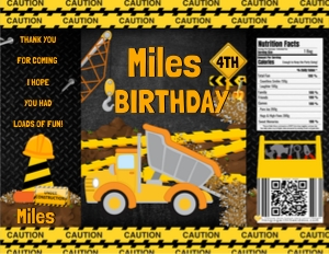 Construction Party Chip bag label 2024: Construction Party Chip bag label 2024