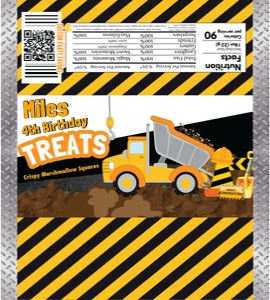 Construction Party Krispy Treat wrapper: Construction Party Krispy Treat wrapper  2024
