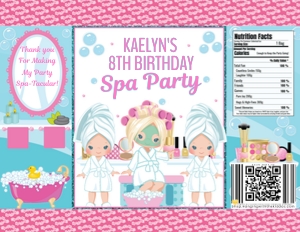 Spa Party Chip Bag Label 03-2024: Spa Party Chip Bag Label 03