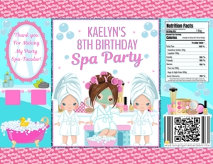 Spa Party Chip Bag Label 02-2024: Spa Party Chip Bag Label 02