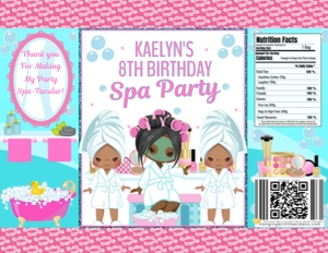 Spa Party Chip Bag Label 2024: Spa Party Chip Bag Label 01