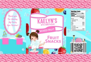 Spa Party Fruit Snack Label  02: Spa Party  Large Bundle 02