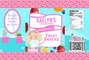Spa Party Fruit Snack Label 03: Spa Party  Large Bundle 03