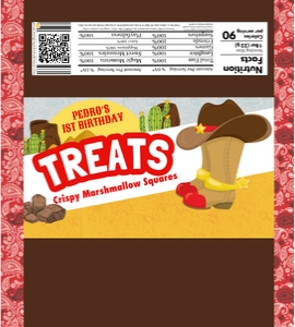 Western Red Boots Rice Krispy Treat Wrapper: Western Red Boots Rice Krispy Treat Wrapper