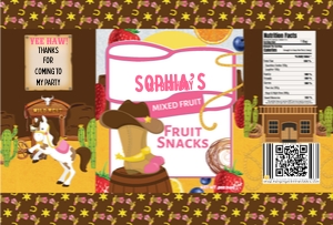 Western Pink Boots Fruit Snacks design preview