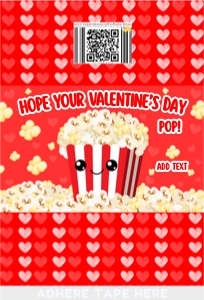 Valentine Popcorn Bag Wrapper: Valentine Popcorn Bag Wrapper  Red