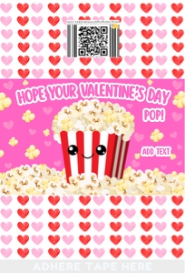Valentine Popcorn Bag Wrapper Pink: Valentine Popcorn Bag Wrapper Pink