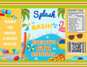 Splash Bash Chip Bag Favor design preview