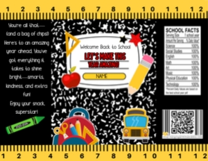 Back to School Chip Bag 001 design preview
