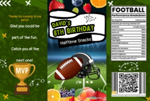 Football Fruit Snacks Wrapper: FootBall Fruit Snack Wrapper