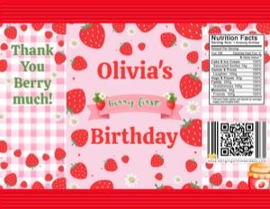 Strawberry-themed Chip Bag template: Strawberry-themed Chip Bag template