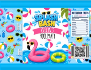Pool Party Chip Bag Template design preview
