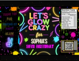 Neon Glow Party Chip Bag Template: Neon Glow Party Chip Bag