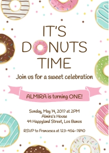 TVB080 Donut Party Birthday Invitation design preview