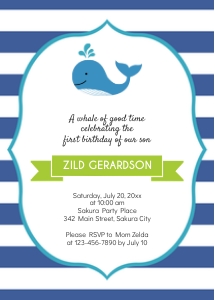 TVB197 A Whale of a Good Time Birthday Invitation design preview