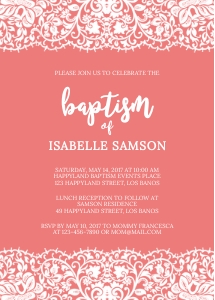 TVC136 Sunrise Lace Baptism Invitation design preview