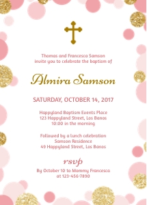 TVC141 Pastel and Gold Confetti Baptism Invitation design preview