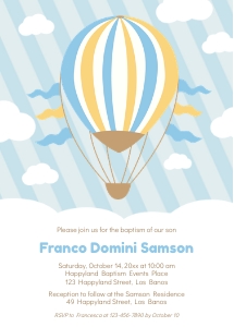 TVC126 Hot Air Balloon Ride Baptism Invitation design preview