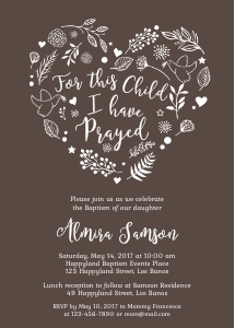 TVC132 Nature Heart Doodle Baptism Invitation design preview