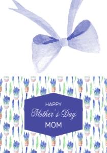 Lavender Mother's Day Card - Watercolor Floral Design with Heartf design preview