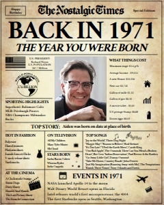 Newspaper Poster 8x10 - Back in 1971 - The Nostalgic Times: Back in 1971 - The Nostalgic Times